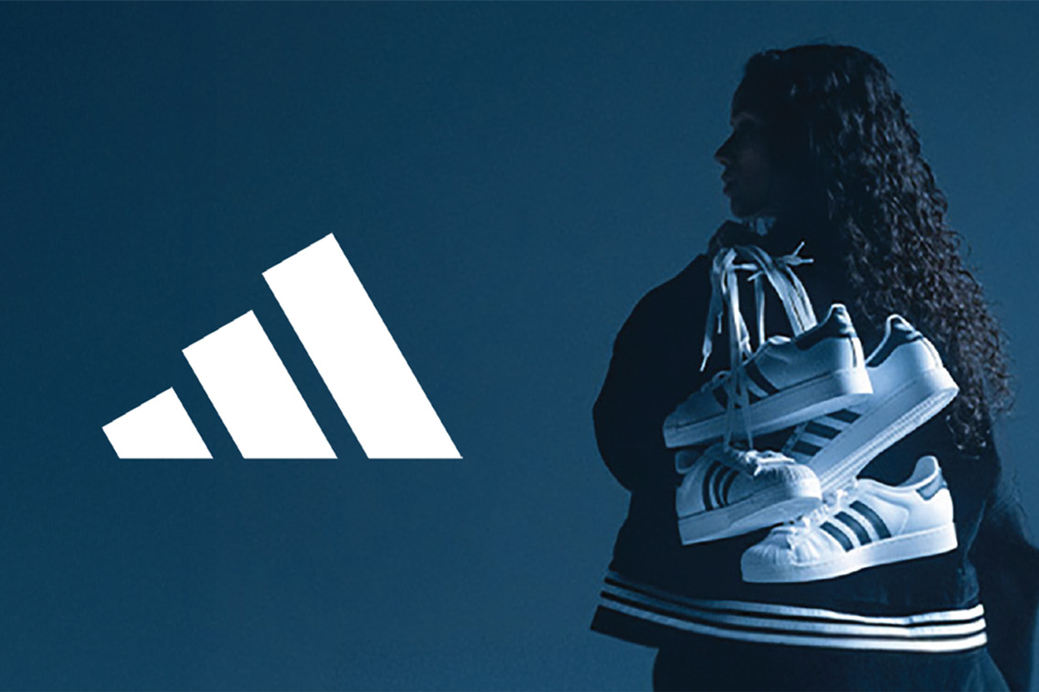 Adidas branding with sneakers